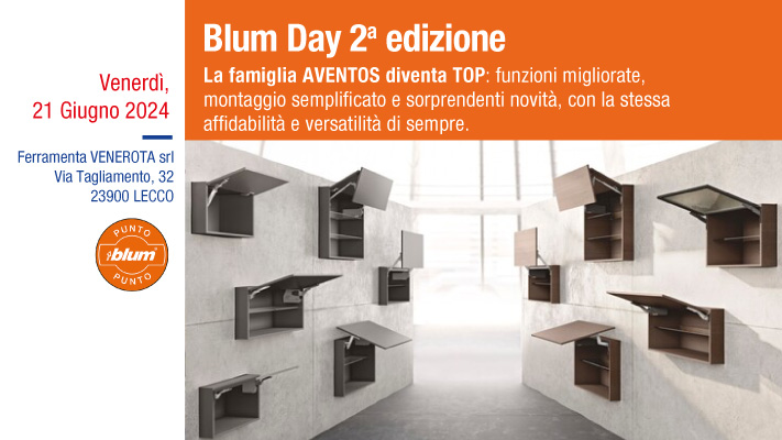 21 giugno Blum Day: la famiglia AVENTOS diventa TOP. seconda edizione